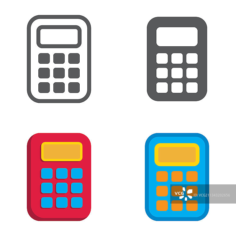 计算器设计图标集图片素材