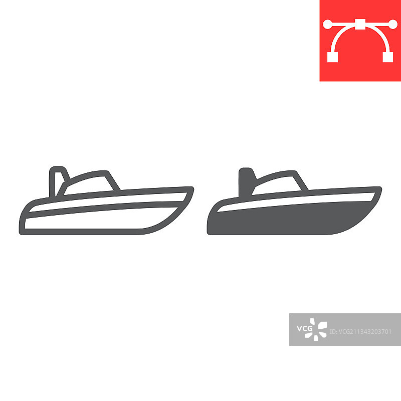 快艇线性图标图片素材