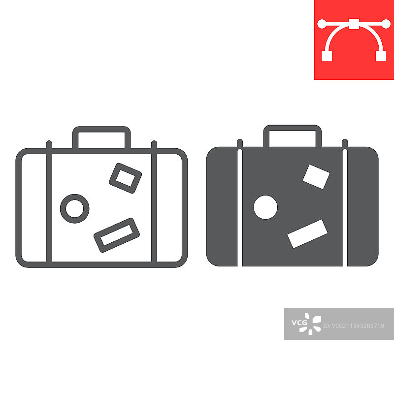 旅行包线条和图示图标图片素材