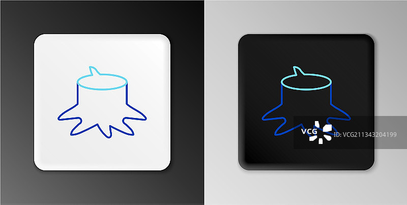 灰色背景上的树桩线条图标图片素材