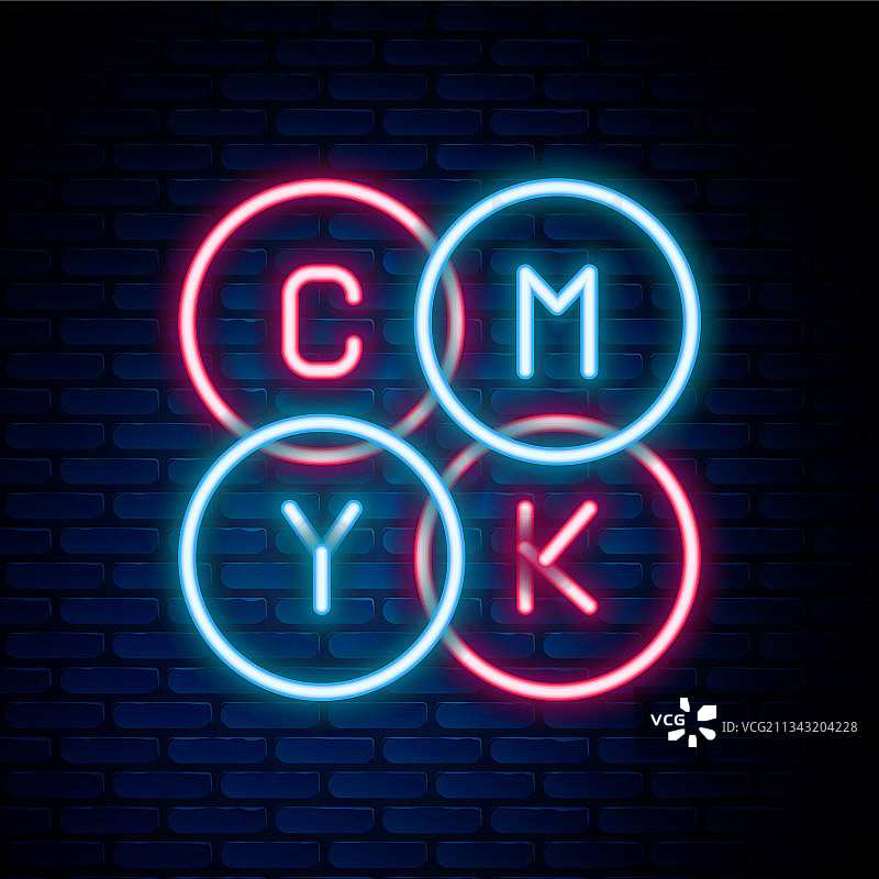 发光的霓虹灯CMYK混色图标图片素材