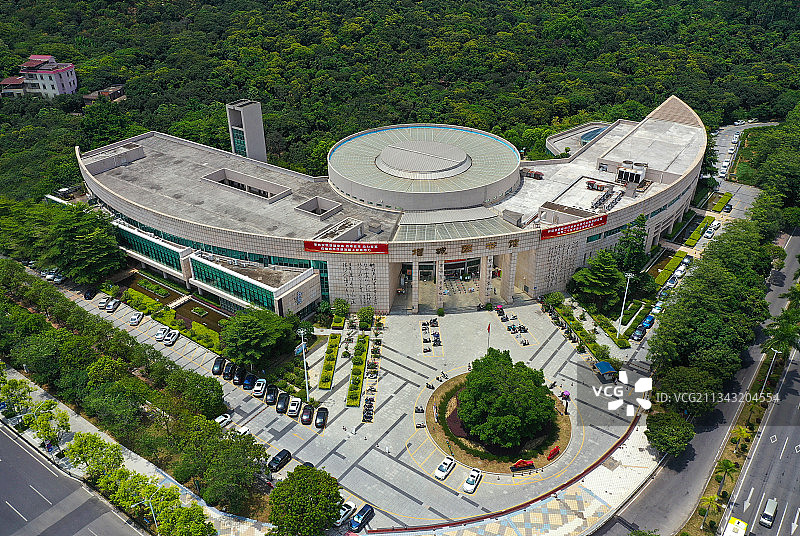 广东省广州市增城区荔枝文化公园增城图书馆航拍图片素材