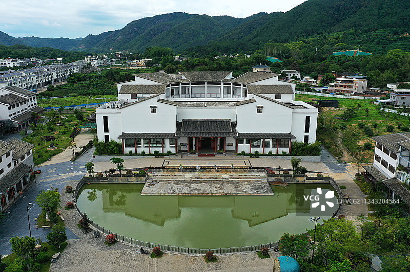 广东省梅州市梅县区雁洋镇大观天下航拍图片素材