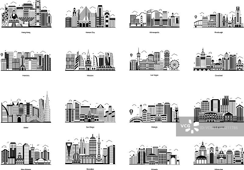 纪念碑标志组合图片素材