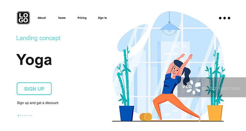 瑜伽网络概念：女性练习体式图片素材