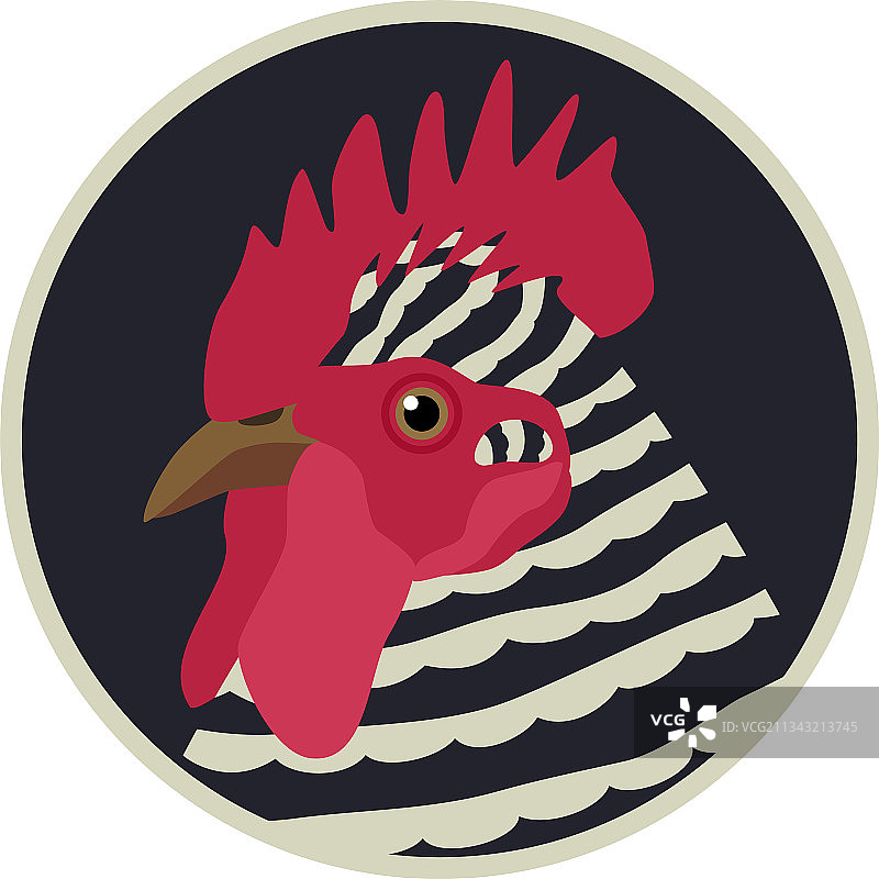 普利茅斯岩石公鸡图标（扁平风格）图片素材