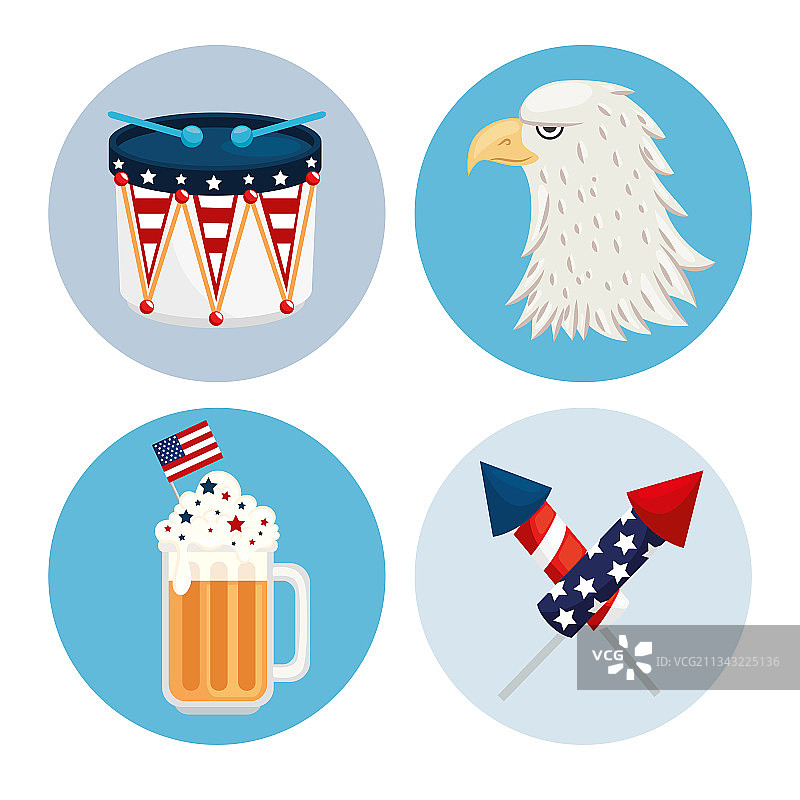 独立日图标合集图片素材