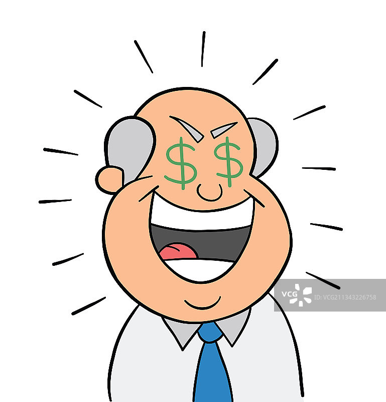 贪婪的卡通老板图片素材