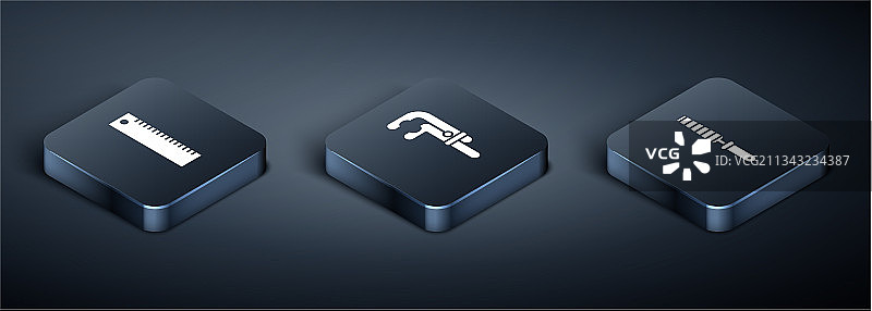 2.5D木工用尺子凿子工具套装图片素材