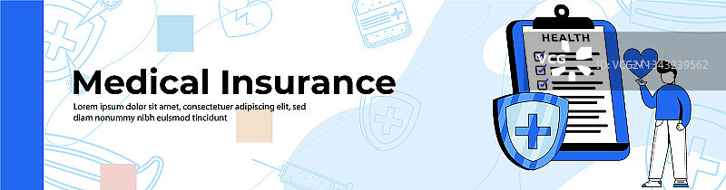 医疗保险网页banner设计图片素材