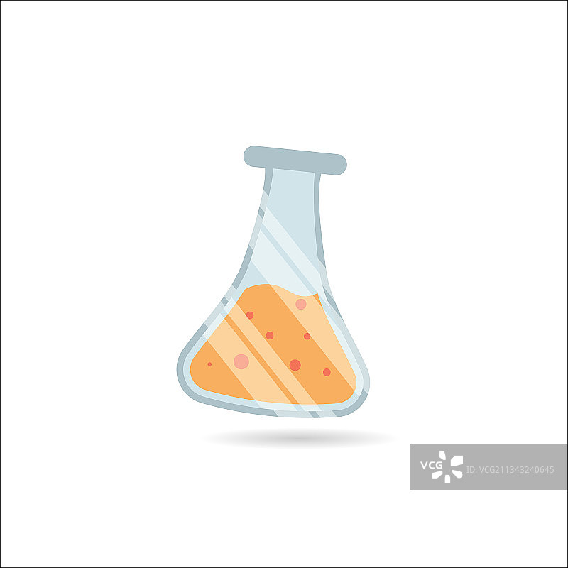 医疗实验试管图标扁平风格彩色设计图片素材