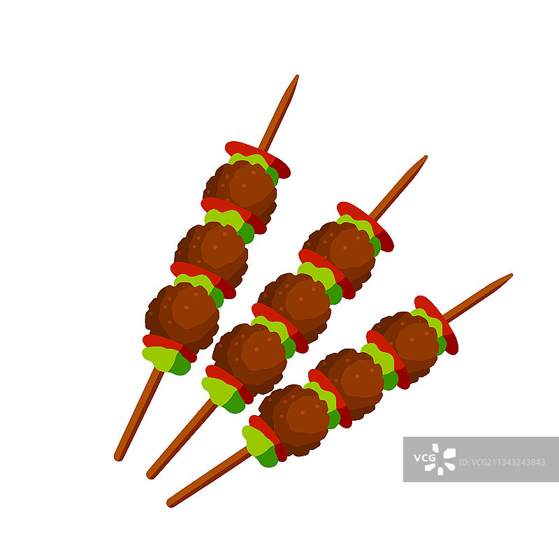 烤肉串用肉丸图片素材