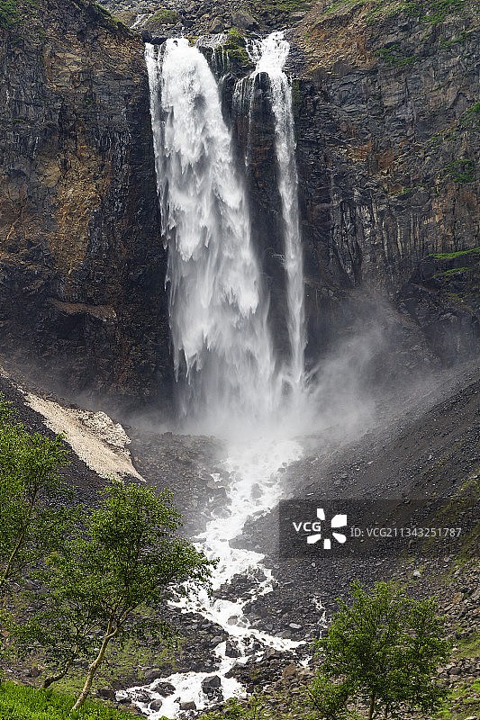 长白瀑布图片素材