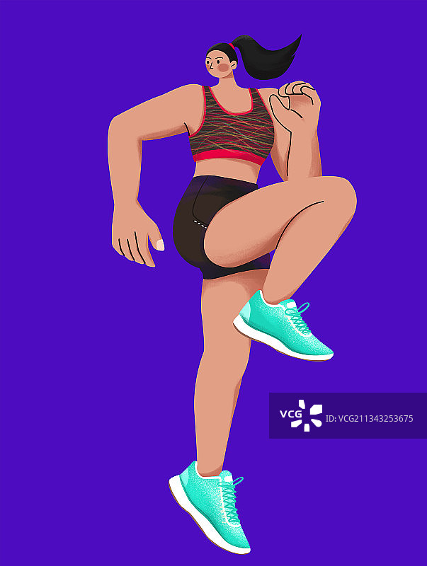 运动女孩-慢跑图片素材