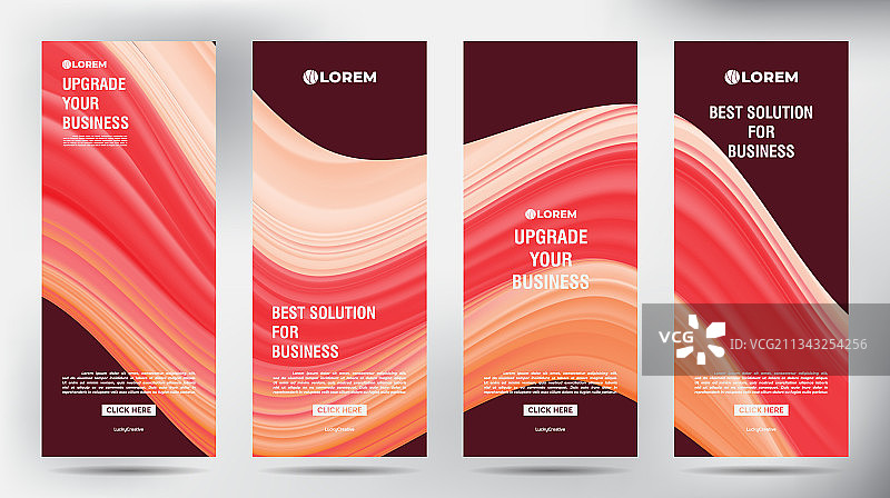 网格彩色流动易拉宝商业宣传册图片素材