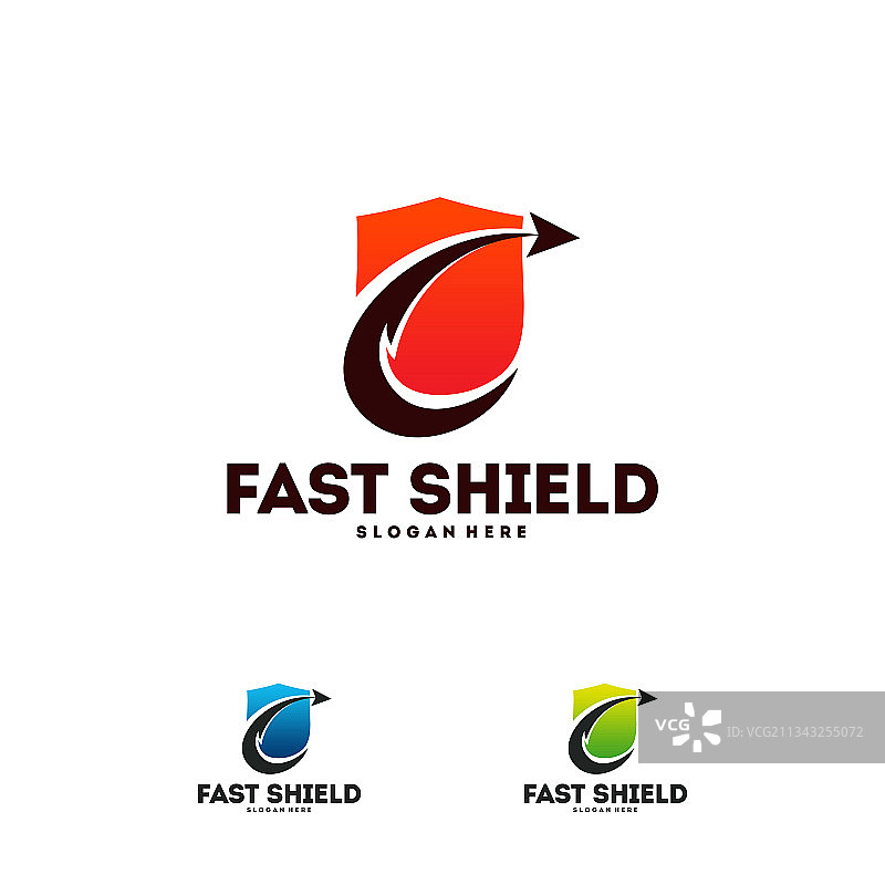 快速盾牌标志设计，保护概念图片素材