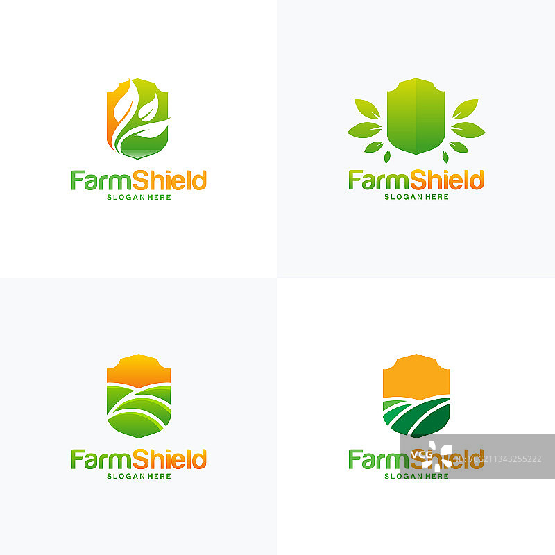 农场盾牌标志设计概念图片素材