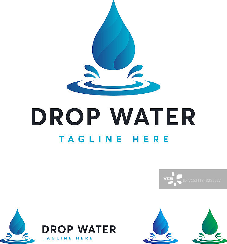 现代水滴Logo符号设计，清新水元素图片素材
