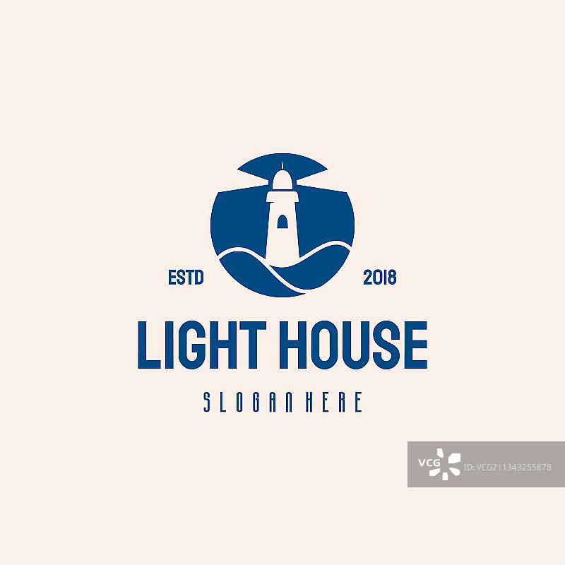 复古灯塔标志模版图片素材