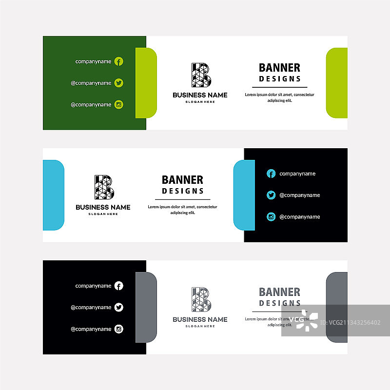 对角线扁平风格网页横幅模板图片素材