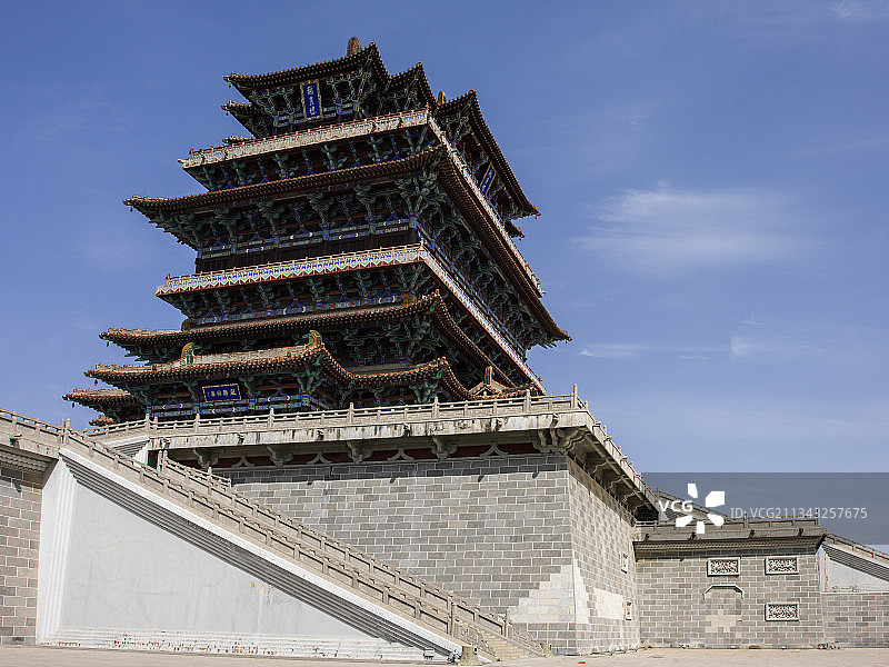 中国山西省运城市永济市鹳雀楼图片素材