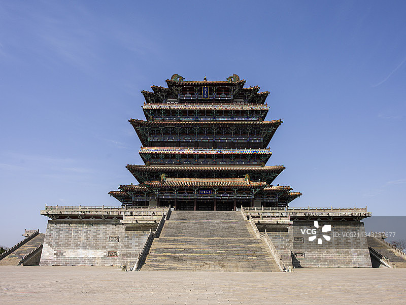 中国山西省运城市永济市鹳雀楼图片素材