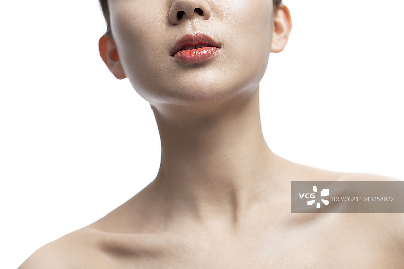 漂亮的年轻女子局部特写图片素材