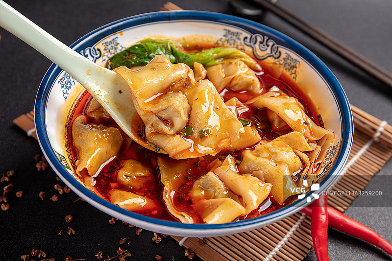 红油龙抄手图片素材