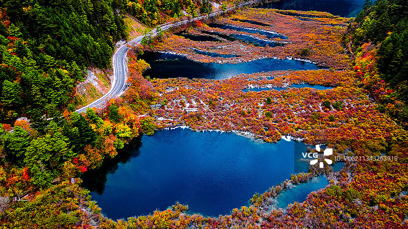 九寨秋色图片素材