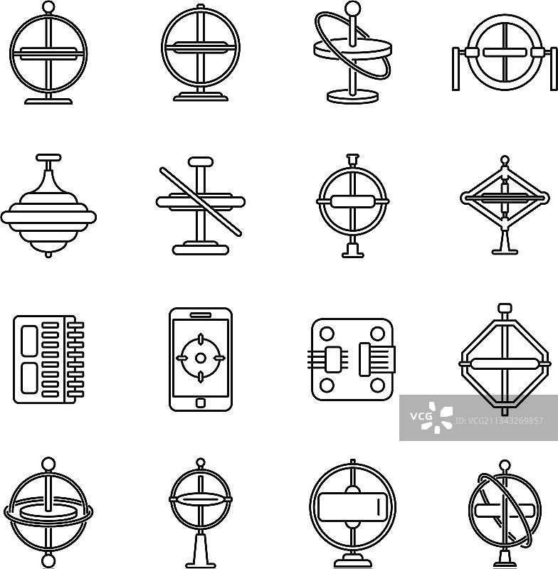 陀螺仪仪器图标轮廓样式图片素材
