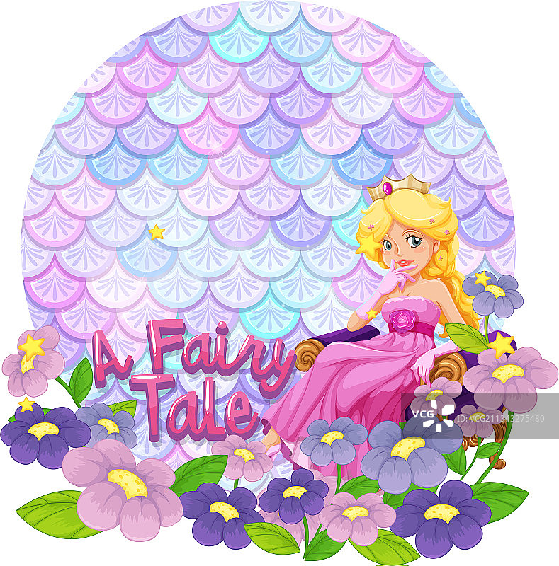 美人鱼卡通角色与空白图片素材