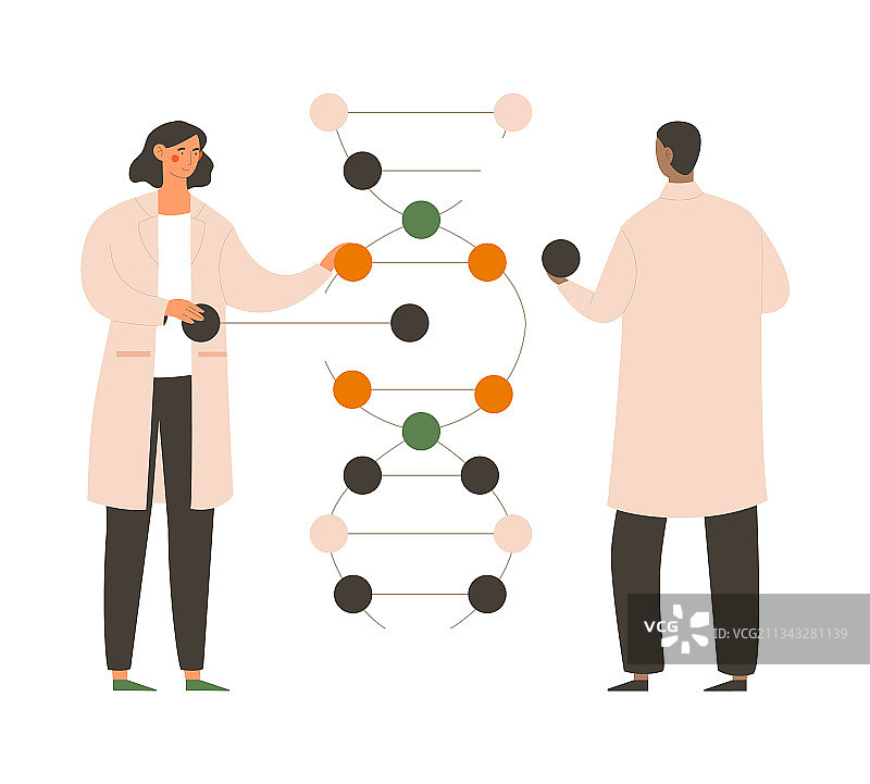 年轻的男女科学家在工作图片素材