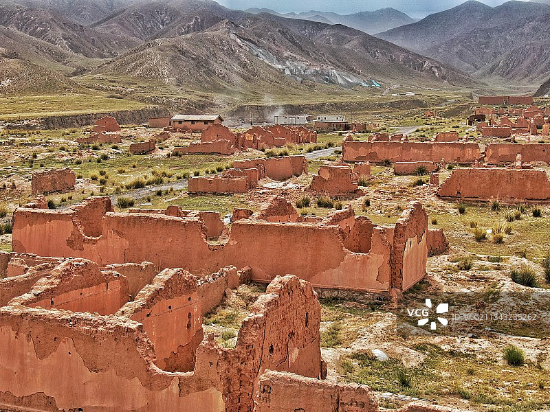 甘肃省博罗转井镇看九层妖塔实景拍摄地图片素材