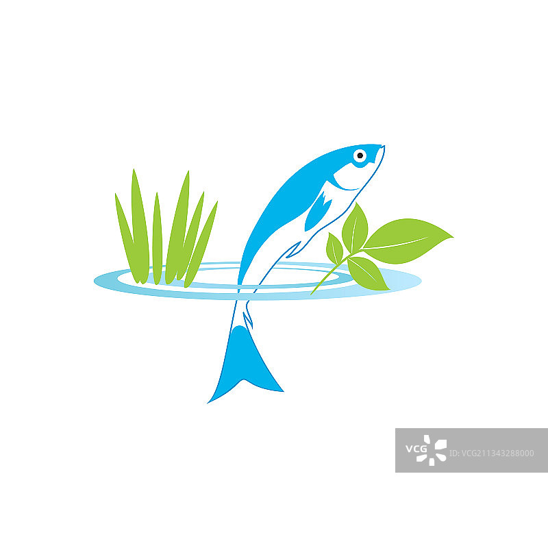 圆形水培系统中的蓝色鱼图片素材