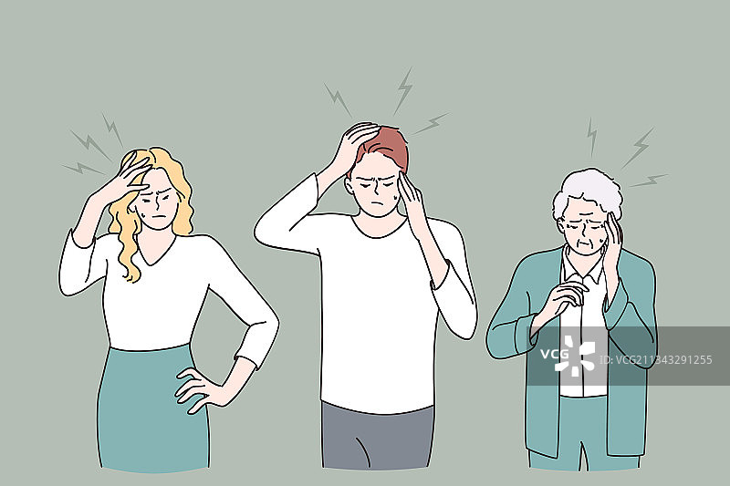 头痛和疼痛概念图片素材