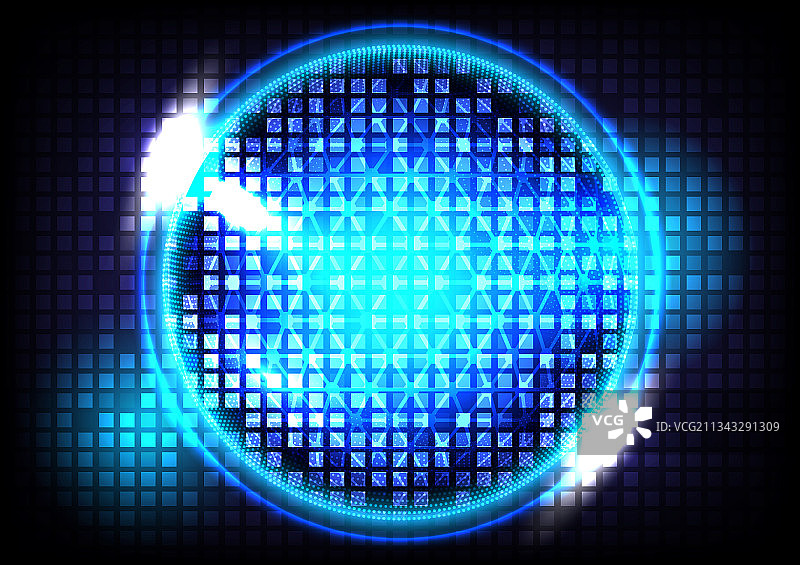 蓝色抽象球体和几何背景图片素材