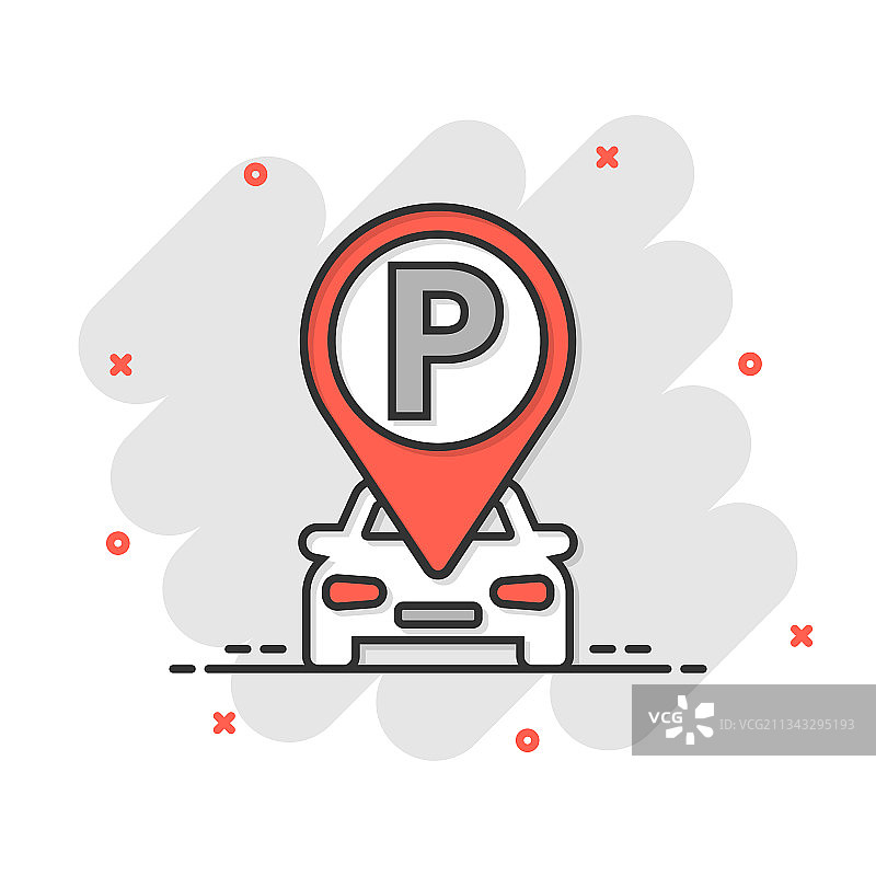 漫画风格汽车停车图标图片素材