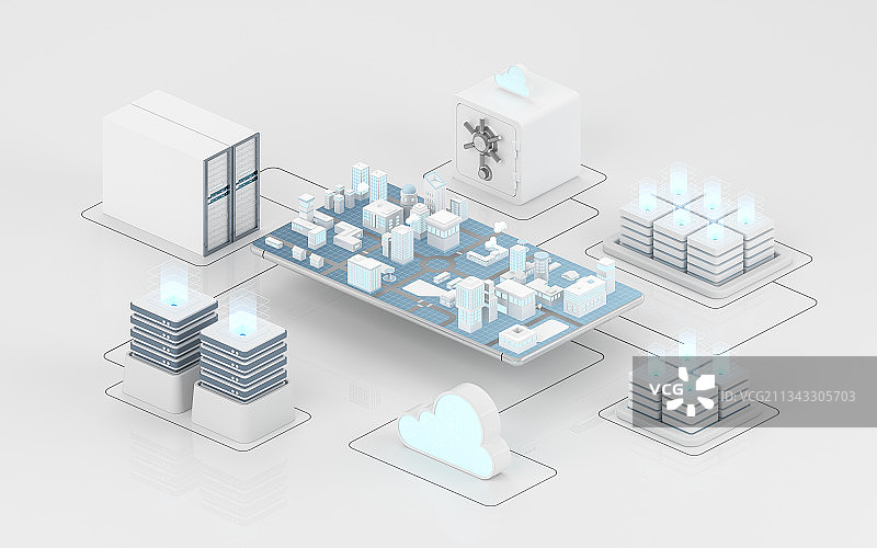 服务器与数据中心 3D渲染图片素材