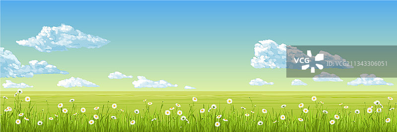 夏季田野全景图片素材