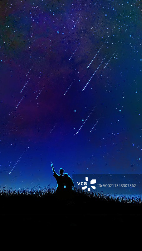 流星-情侣-背影图片素材