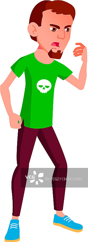 生气的男人在商店里对售货员大喊大叫卡通图片素材