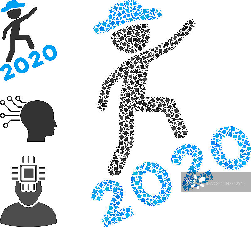 不规则的绅士攀爬2020图标马赛克图片素材