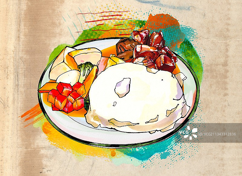 非洲美食手绘插画 赞比亚希玛西玛南非 北非 东非图片素材