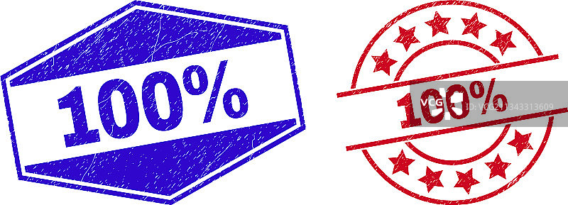 100%不洁圆形六边形印章图片素材