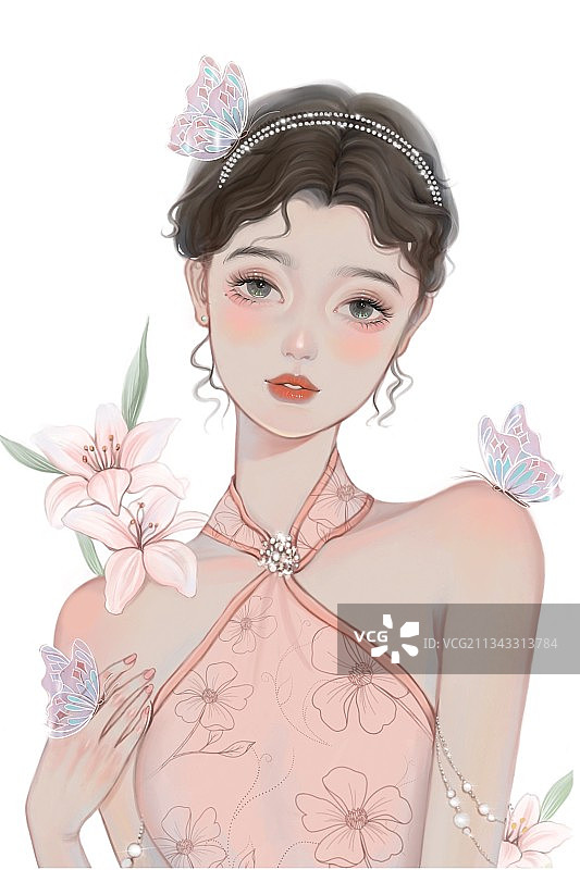 国风旗袍女孩图片素材