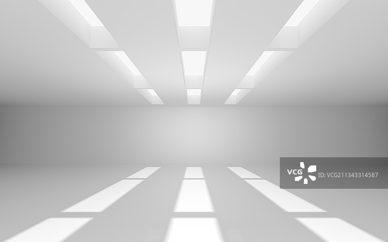 有光照的空房间 3D渲染图片素材