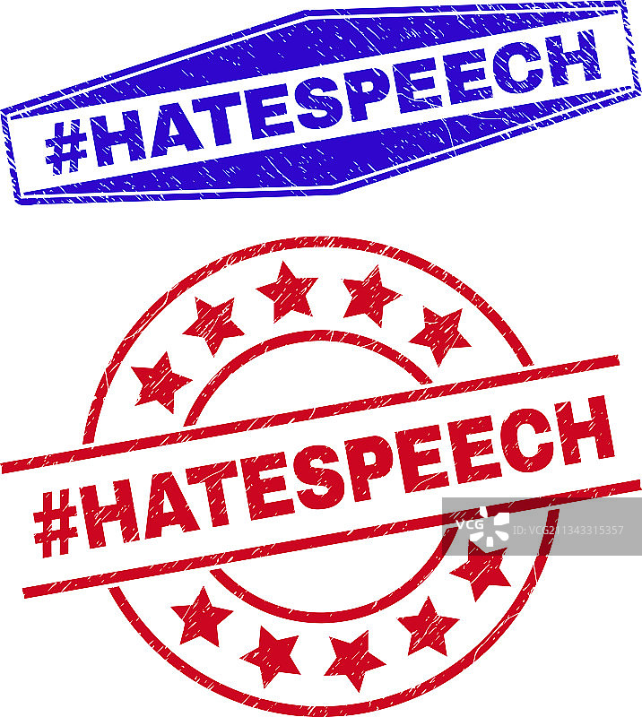 圆形#仇恨言论垃圾印章图片素材