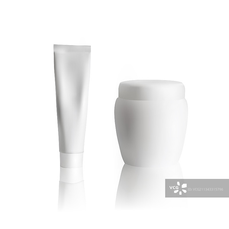 白色背景上的化妆品奶油软管模型图片素材