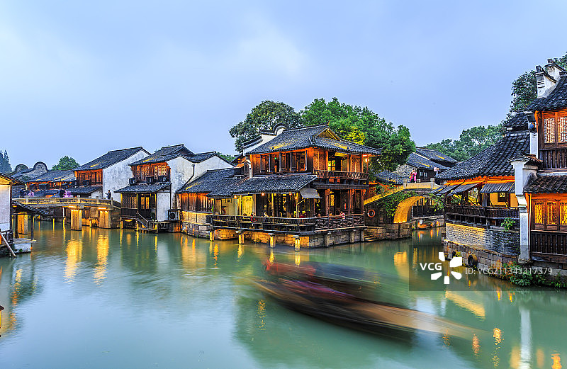 乌镇夜色图片素材