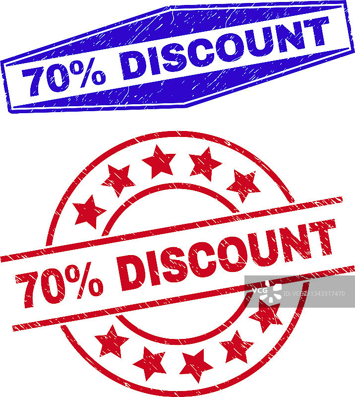 70%折扣圆形刮痕印章图片素材